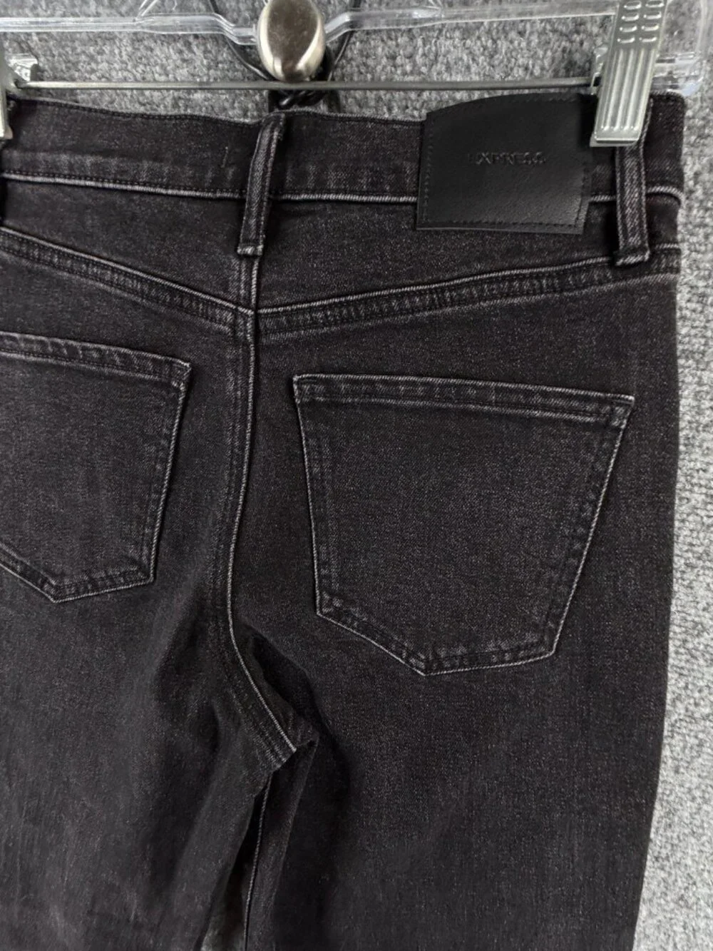 NWT Express Jeans Black 2R Modern Straight High Rise Cotton Blend ACTL 26X30